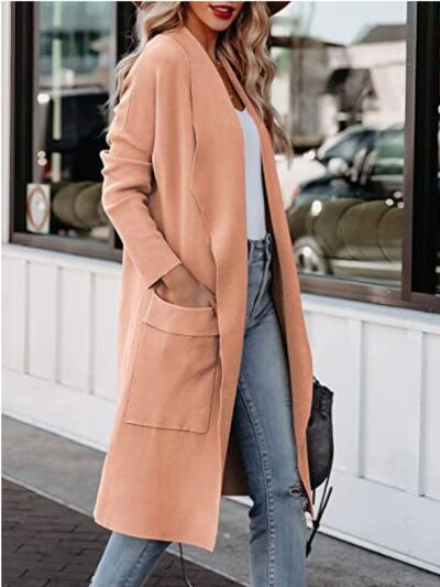 Cardigan Fashion Long Sweater Open Front Dropped Shoulder Outerwear Womens fashion