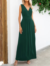 Surplice Neck Sleeveless Maxi Dress