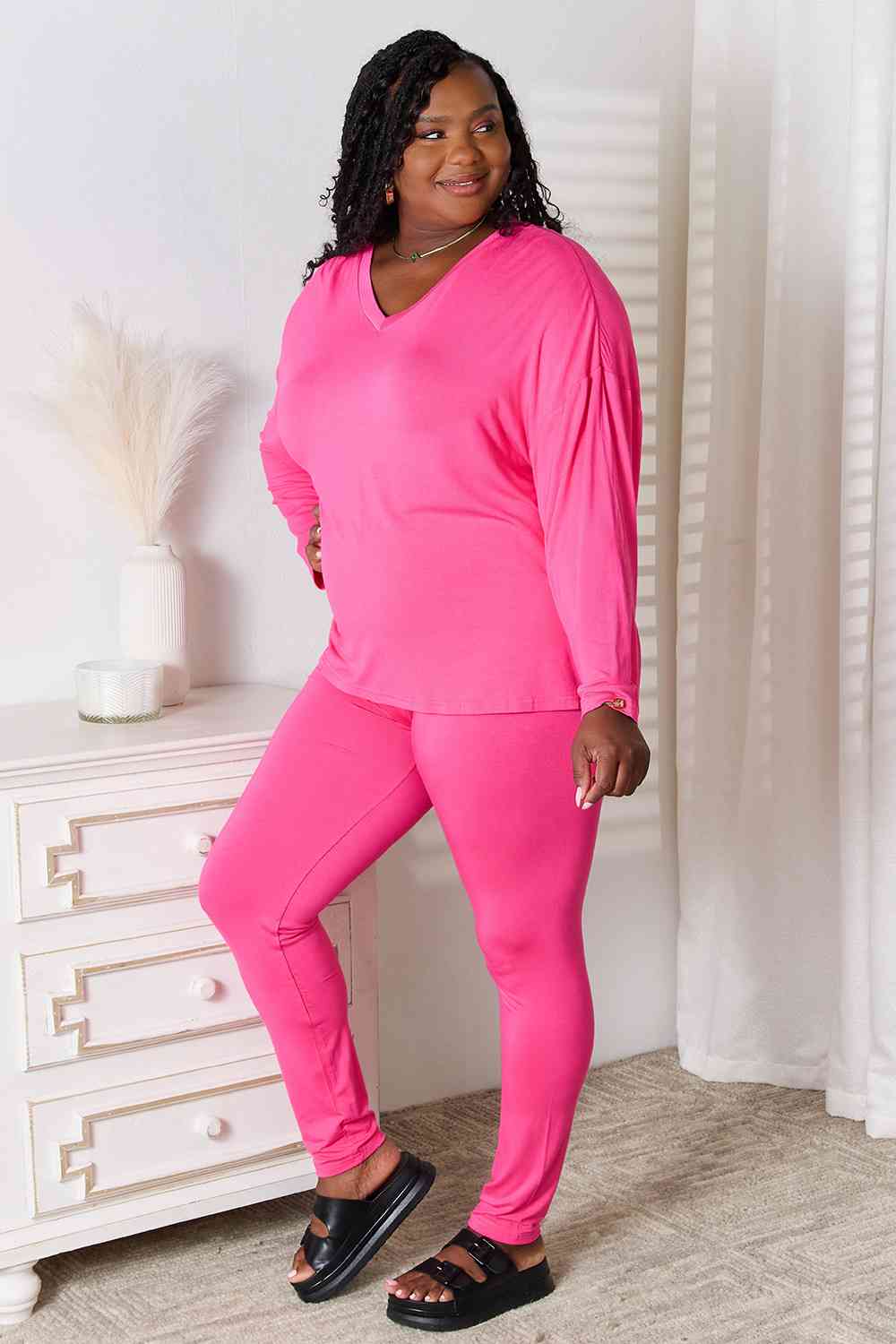 Matching Fashion Set Long Sleeve T Shirt and Pants Casual Lounge Set Petite and Plus Size Fashion