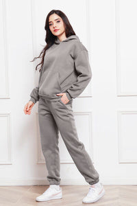 Drop Shoulder Long Sleeve Hoodie and Pants Set, 2 Piece Sweater and Pants Set