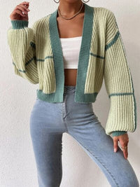 Womens Fashion Open Front Sweater Dropped Shoulder Cardigan