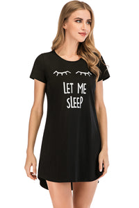 Pajama Dress Women's Nightgown Graphic Round Neck Short Sleeve Lounge Dress