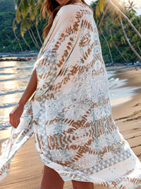 Swimsuit  Cover-Up Printed Open Front Cover-Up and Fashion Kimono