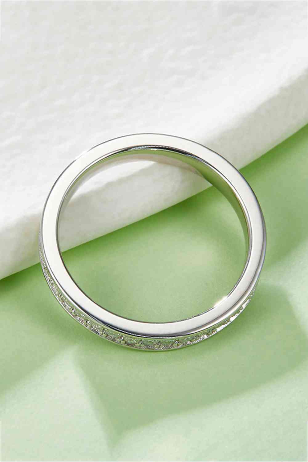 KESLEY Moissanite Ring Band 925 Sterling SIlver Waterproof Tarnish Free Dainty Eternity RIng