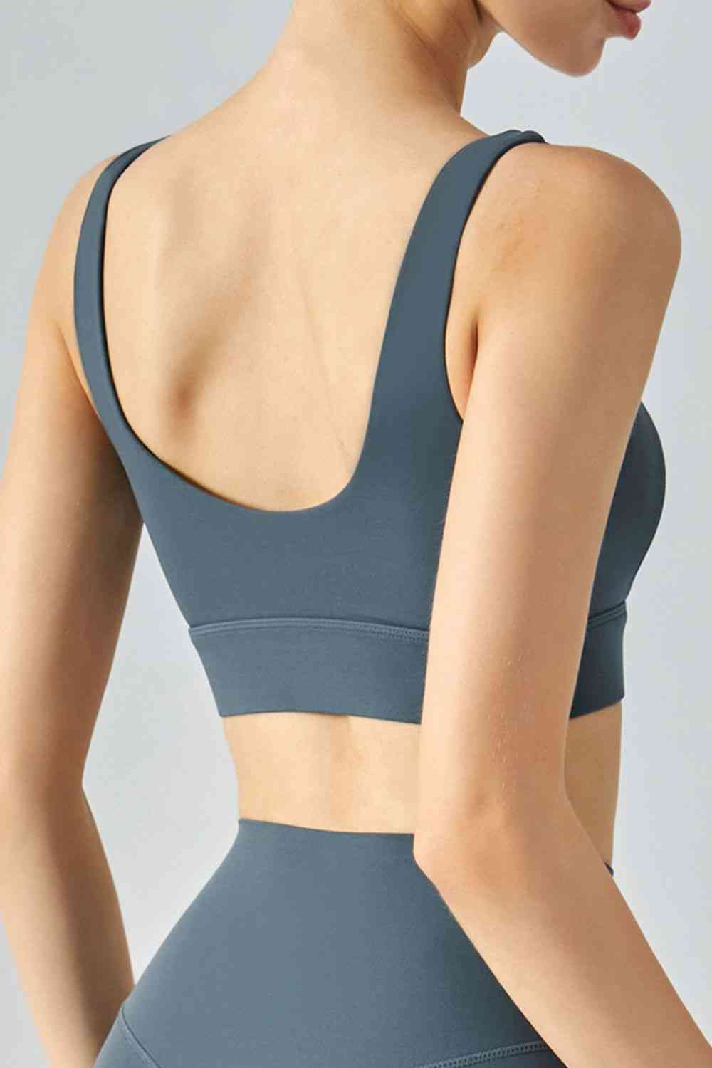 Womens Nylon Sports Bra Breathable Zip-Up Sports Activewear Crop Top Fast Dry Spandex