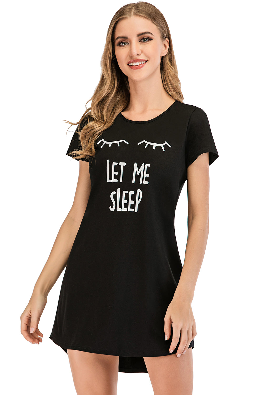 Pajama Dress Women's Nightgown Graphic Round Neck Short Sleeve Lounge Dress