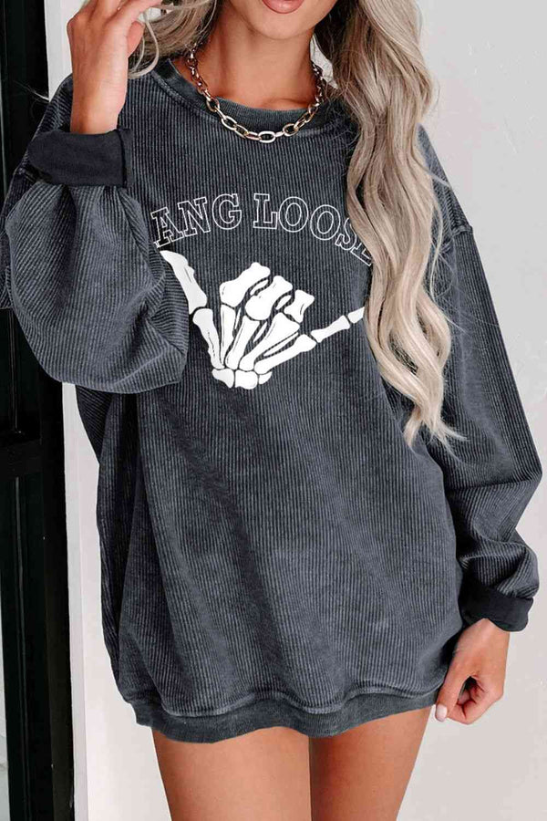 Skeleton Hand Graphic Sweatshirt Women’s Fashion Sweater