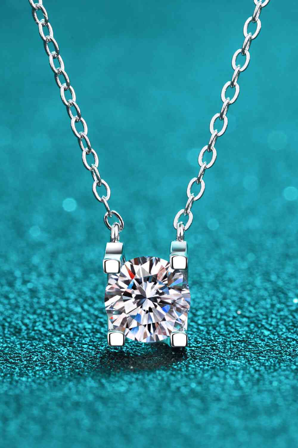 1 Carat Moissanite Chain Necklace Fine Jewelry Dainty Solitaire