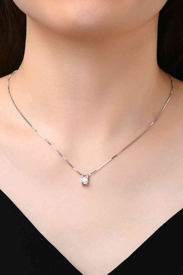 Moissanite Necklace, 925 Sterling Silver Dainty Necklace