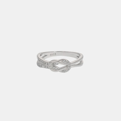 Stacked Knot Ring Zircon 925 Sterling Silver Casual Dainty Everyday Rings