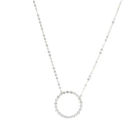 Circle necklace with diamond cz rhinestone white gold .925 sterling silver waterproof dainty everyday necklaces for men and women love necklace unique trending instagram and tiktok famous brands Miami Jewelry store Brickell gift idea Kesley Boutique 