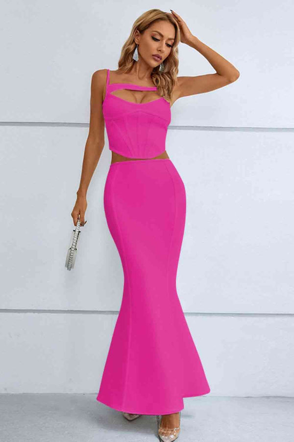 skirts, maxi skirt, matching outfit set,  Party dress, skirts, maxi skirts, skirt and top set, crop top, women's clothing, womens fashion, pink skirt, pink shirt, hot pink shirts, hot pink top, cute clothes, designer fashion, popular womnes clothing, birthday outfit ideas,  dresses for special occasions, evening dress