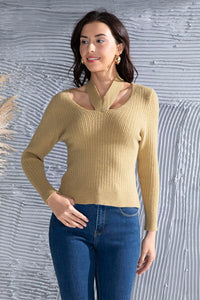 Sweaters, Sweater, Long Sleeve Top, halter top, long sleeve, yellow top, Women’s fashion, women’s clothing, cute clothes, women’s clothes, comfortable women’s clothing, outfit ideas