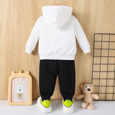 Tiger Long Sleeve Hoodie and Elastic Waist Pants Set Boy Fashion Kids Clothing