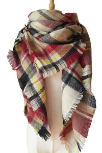 Plaid Imitation Oversized Faux Cashmere Scarf