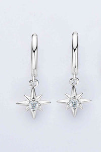 Star Charm Small Hoop Earrings Moissanite Star Drop Huggie Earrings