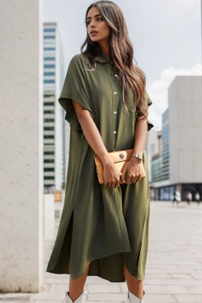 dress, long dresses, t shirt dress, button up dress, casual dresses, olive green dress