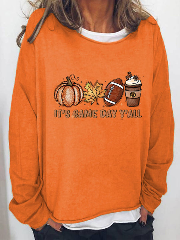 tops, shirts, womens tops, football season , sweaters, long sleeve shirts, football season, outfit ideas, super bowl clothes, fall clothes, pumpkin shirts