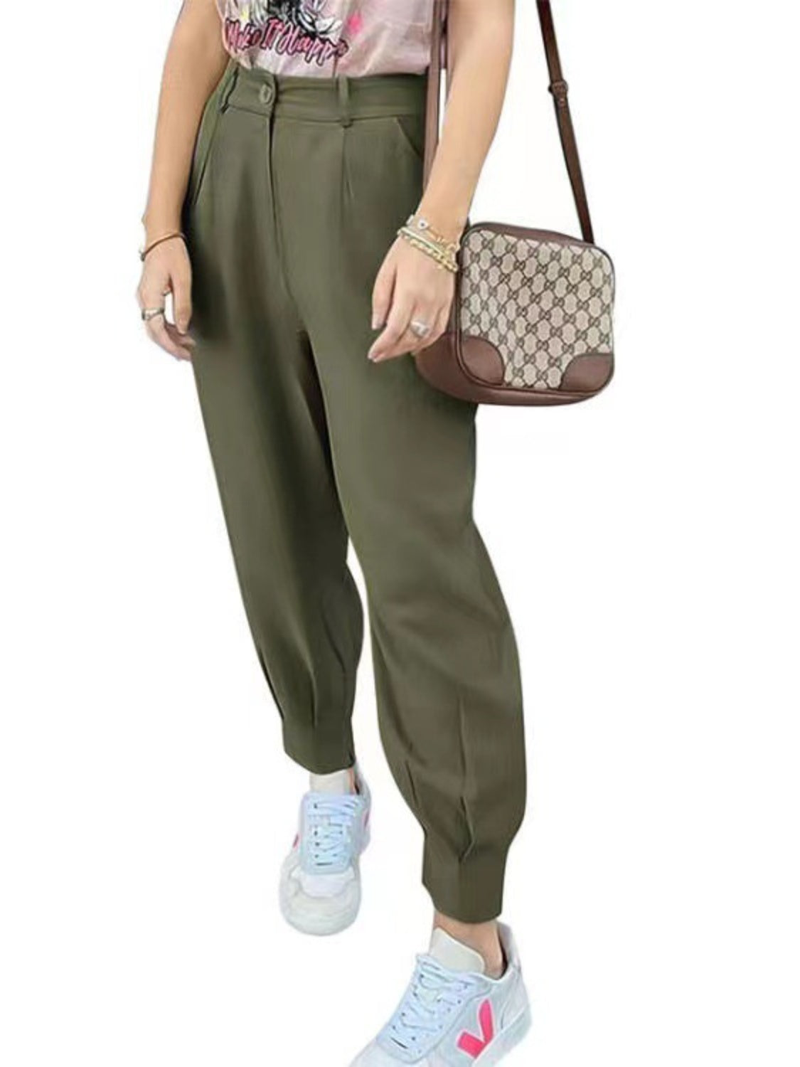 High Waisted Cropped Trouser Pants for Ladies  Dress Pants