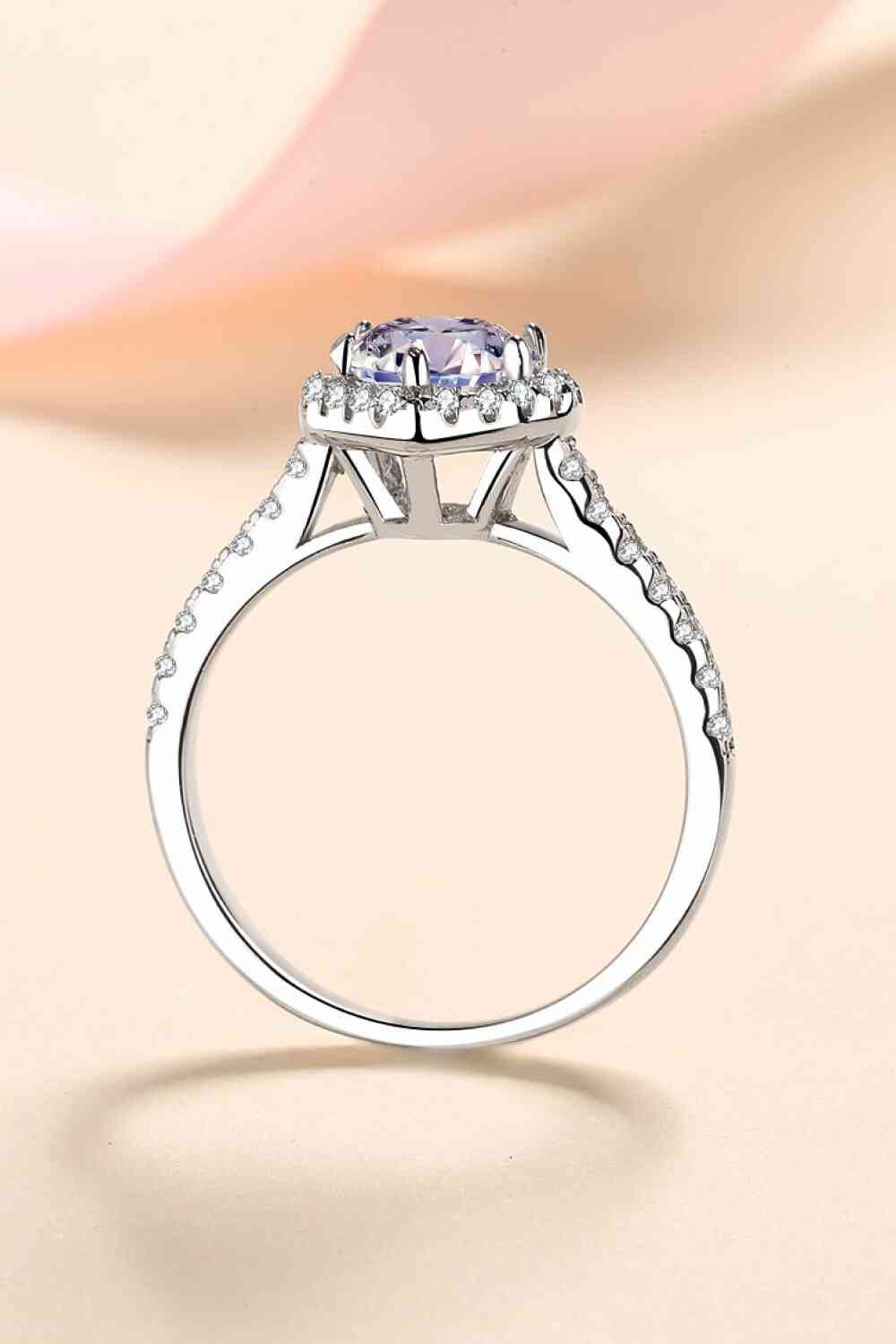 1 Carat Moissanite Heart-Shaped Ring 925 Sterling Silver Fine Jewelry