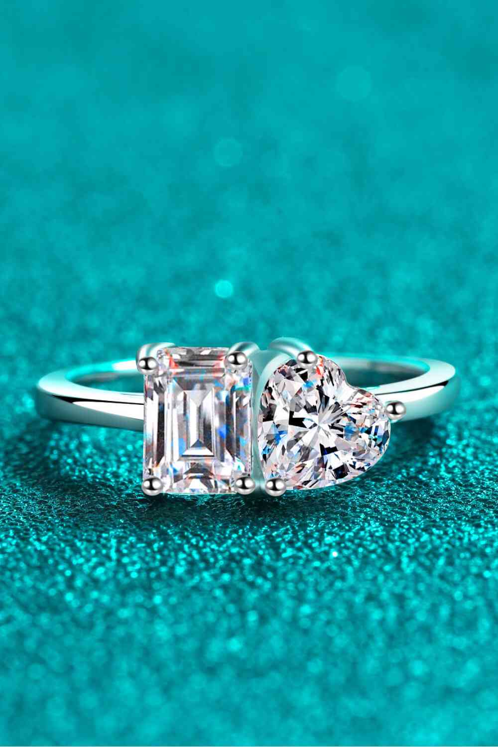 Double Stone Silver Ring 2 Carat Moissanite Ring 925 Sterling Silver Wedding Rings Engagement RIngs Fashion Dainty Rings