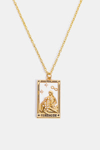 Tarot Card Pendant Stainless Steel Gold Necklace