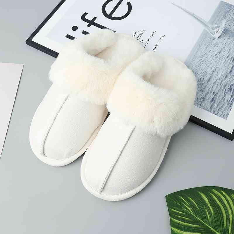 Suede Center Seam Slippers Lounge Shoes