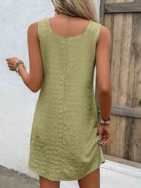 Women's Casual Short Dress Asymmetrical Neck Sleeveless Mini Dress