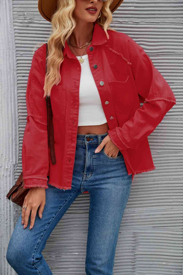 denim jackets, jean jackets, red jackets, red jean jackets, red denim jackets, light jackets for the fall, unisex jackets, cool denim jackets, affordable denim jackets 