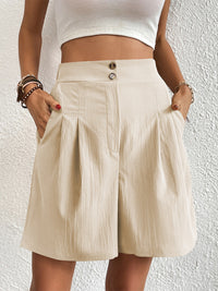 High Waist Shorts with Pockets Women's Bermuda Trouser Jorts Long Short For Ladies