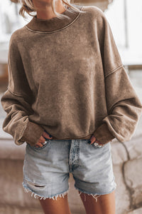 Round Neck Dropped Shoulder Sweatshirt