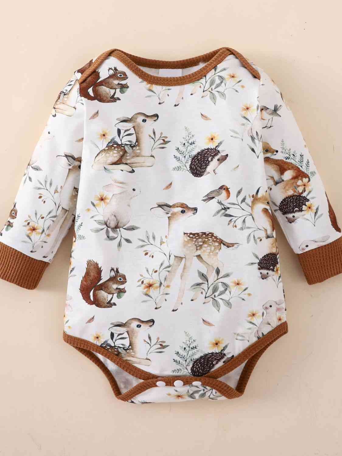 Baby Boy Printed Bodysuit and Waffle-Knit Joggers Set Baby Fashion and Gifts Set