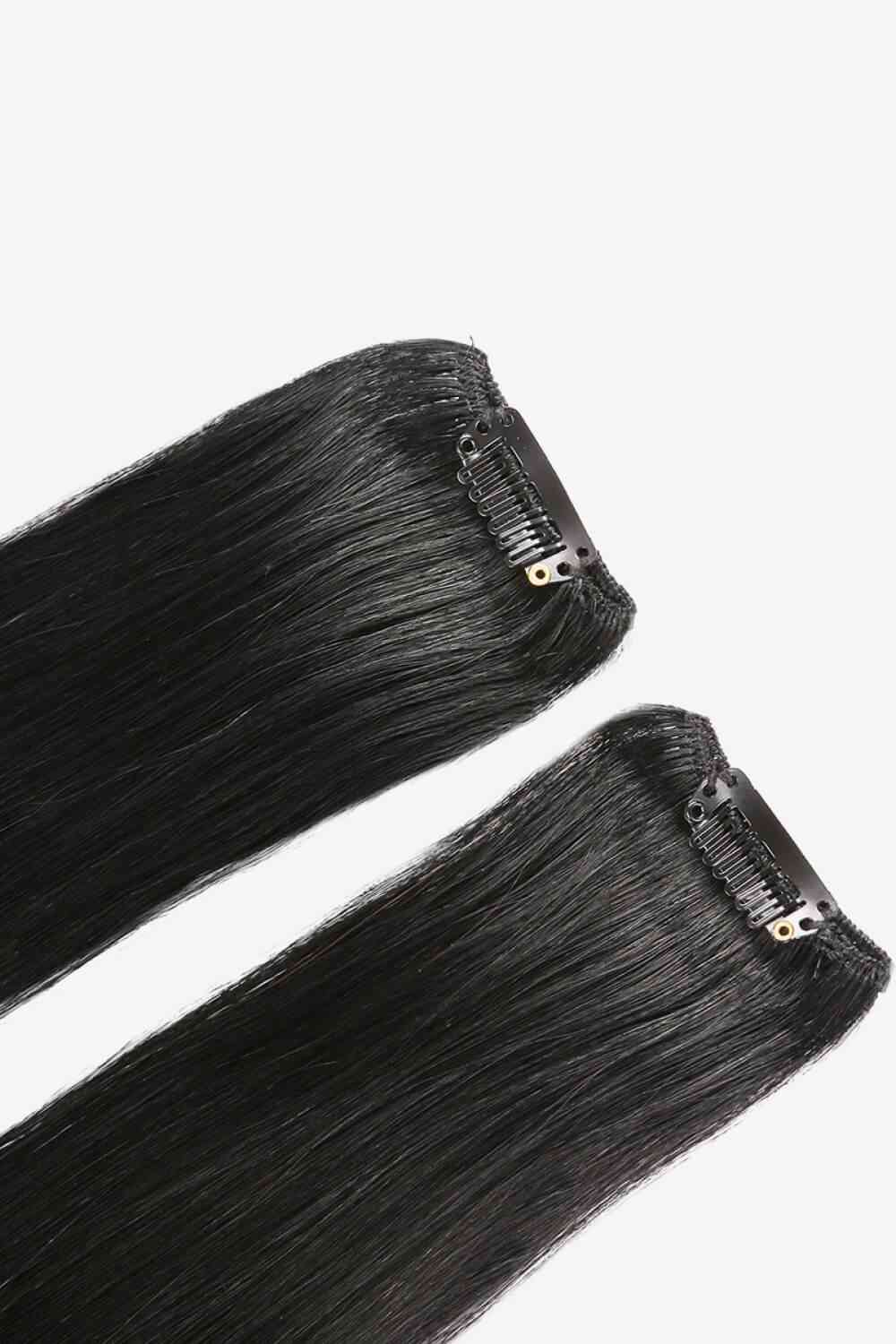 Clip-In Hair Extensions Indian Human Hair, 18" inches long hair 120g