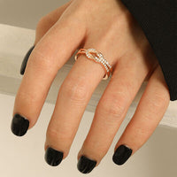 Stacked Knot Ring Zircon 925 Sterling Silver Casual Dainty Everyday Rings