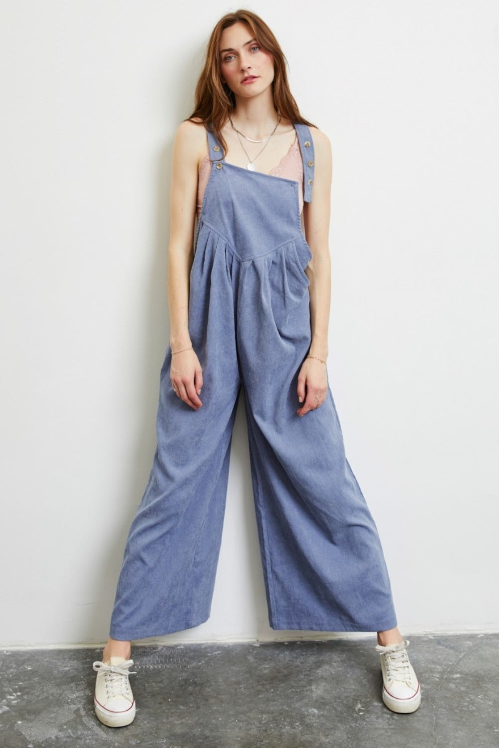 Wide Leg Overalls with Pockets Women's Fashion Petite and Plus Size Jumpsuits and Overalls