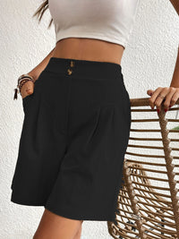 High Waist Shorts with Pockets Women's Bermuda Trouser Jorts Long Short For Ladies