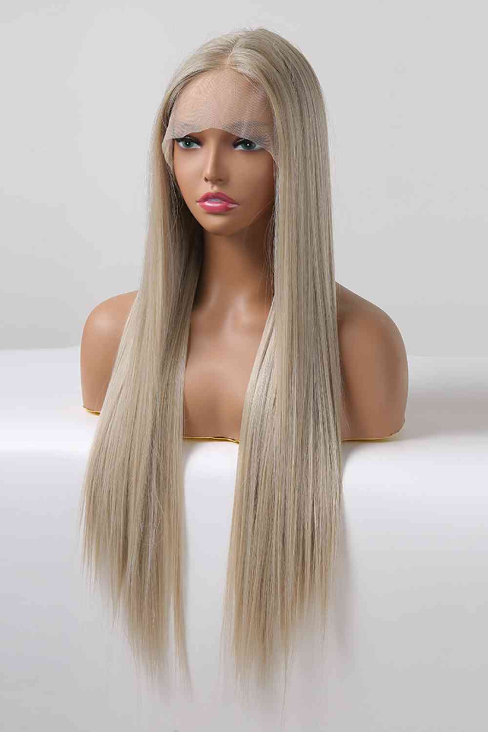 Blond Long Hair Wig, 13*2" Lace Front Wigs Synthetic Long Straight 27" 150% High Hair Density