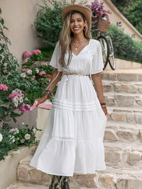 white dresses, white dress, vacation dresses, short sleeve dress, maxi dresses