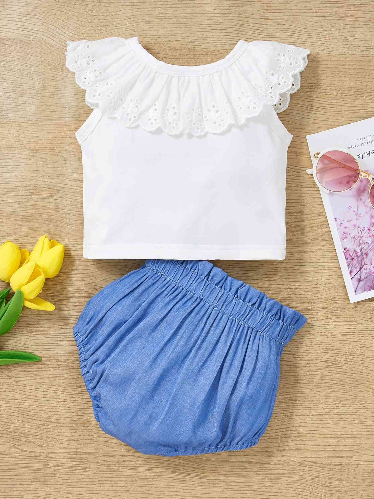 Round Neck Tank and Bloomers Set Baby Girl Fashion Clothing and Gifts Outfit matching Set