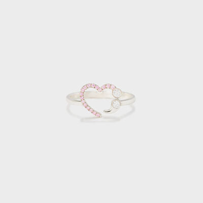 Ring, rings, women’s rings, sterling silver rings, size 6 rings, size 7 rings, size 8 rings, size 9 rings, waterproof rings, heart rings, heart ring, birthday gifts, anniversary gifts, valentines gifts, cute rings, pink diamond rings, pink rhinestone rings,  nice heart rings, fine jewelry