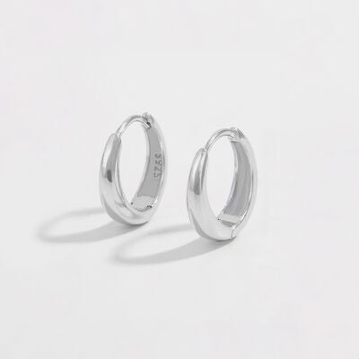 Plain silver Hoop Huggie Earrings 925 Sterling Silver Hypoallergenic