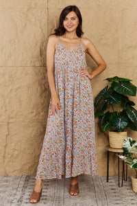 HEYSON Take Your Chances Full Size Floral Halter Neck Casual Maxi Dress