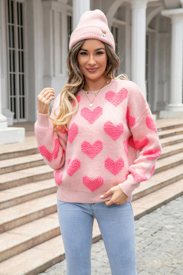 Sweaters, cute sweaters, fashion sweaters, valentines sweaters, heart sweaters, pink sweaters, tiktok fashion, cute clothes, casual women’s clothes, long sleeve shirts, long sleeve tops, pink sweater, trending fashion, new women’s fashion, nice sweaters, cheap sweaters, cute fashion, fashion ideas, outfit ideas, ootd, heart print sweaters, women’s clothing 