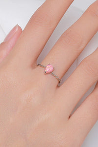 Opal Adjustable Ring, 925 Sterling Silver Adjustable Waterproof Dainty Rings