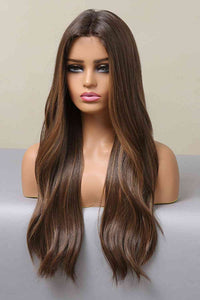 Long Brown Hair Wig, 13*2" Lace Front Wigs Synthetic Long Wave 26" Heat Safe 150% Density