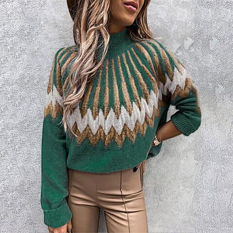 Woman’s Fashion Turtleneck Top Mock Neck Long Sleeve Sweater