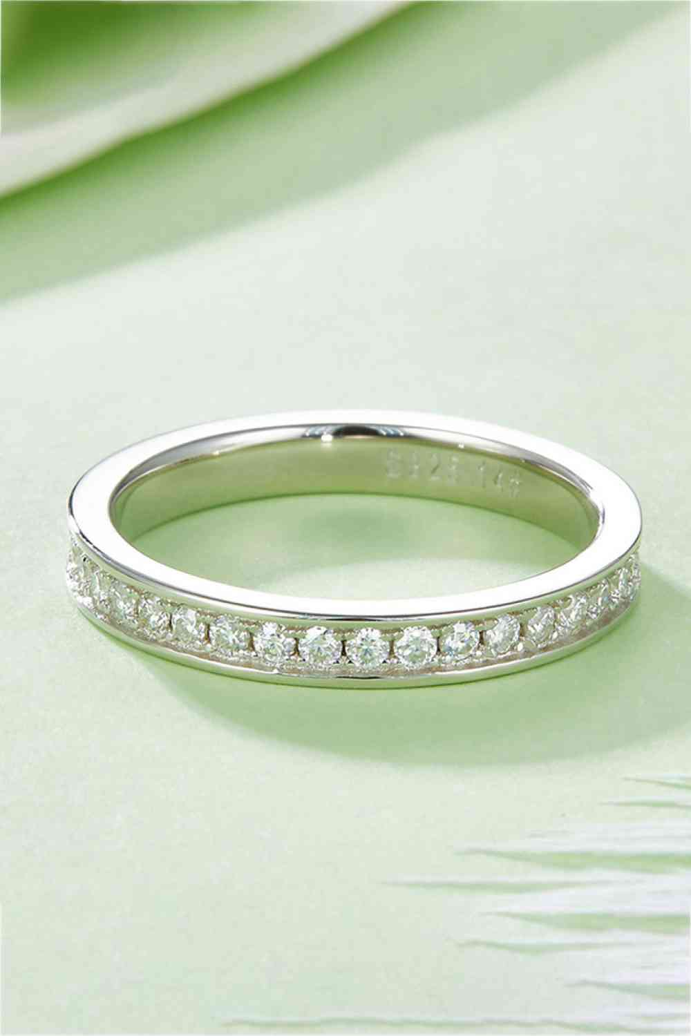 KESLEY Moissanite Ring Band 925 Sterling SIlver Waterproof Tarnish Free Dainty Eternity RIng