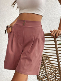 High Waist Shorts with Pockets Women's Bermuda Trouser Jorts Long Short For Ladies