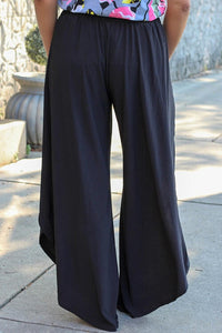 Plus Size Tie Front Wide Leg Pants Comfortable Loose fit flowy