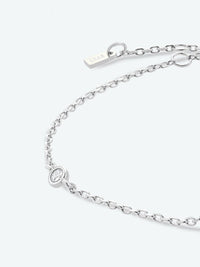 Initial Letter Bracelet, V To Z Zircon 925 Sterling Silver Bracelet